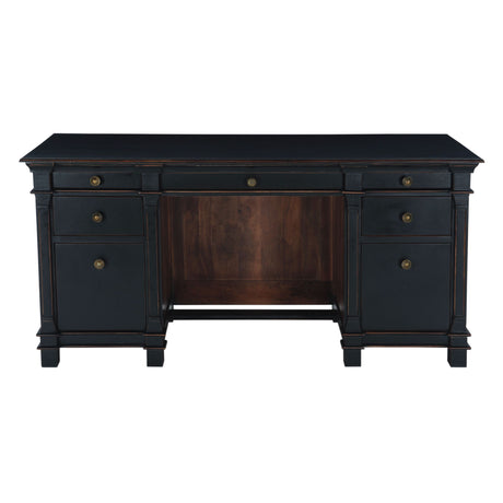 Turin 66" Distressed Black Office Desk from Home Trends & Design - Luna Furniture