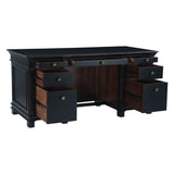 Turin 66" Distressed Black Office Desk