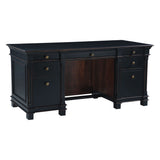 Turin 66" Distressed Black Office Desk