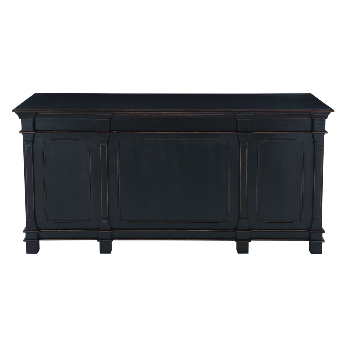 Turin 66" Distressed Black Office Desk