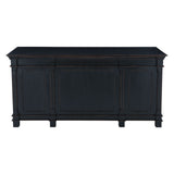 Turin 66" Distressed Black Office Desk