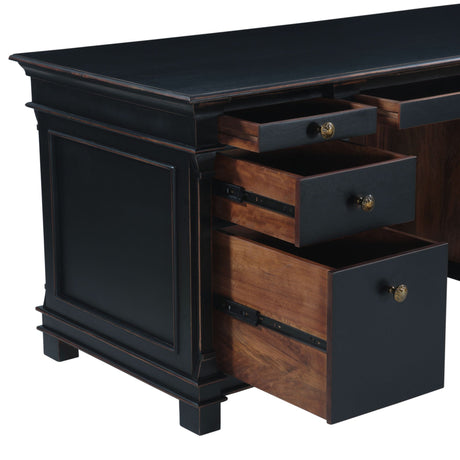 Turin 66" Distressed Black Office Desk from Home Trends & Design - Luna Furniture