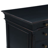 Turin 66" Distressed Black Office Desk