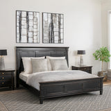 Turin King Bed in Distressed Black from Home Trends & Design - Luna Furniture