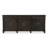 Turin 100" Sideboard in Distressed Black with Walnut Interior from Home Trends & Design - Luna Furniture