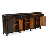 Turin 100" Sideboard in Distressed Black with Walnut Interior from Home Trends & Design - Luna Furniture