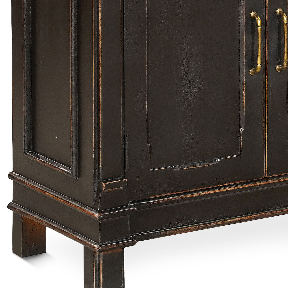 Turin 100" Sideboard in Distressed Black with Walnut Interior from Home Trends & Design - Luna Furniture