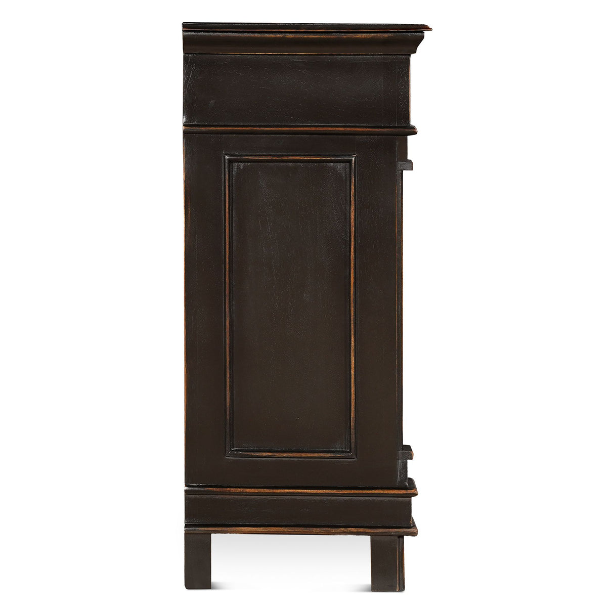 Turin 100" Sideboard in Distressed Black with Walnut Interior from Home Trends & Design - Luna Furniture