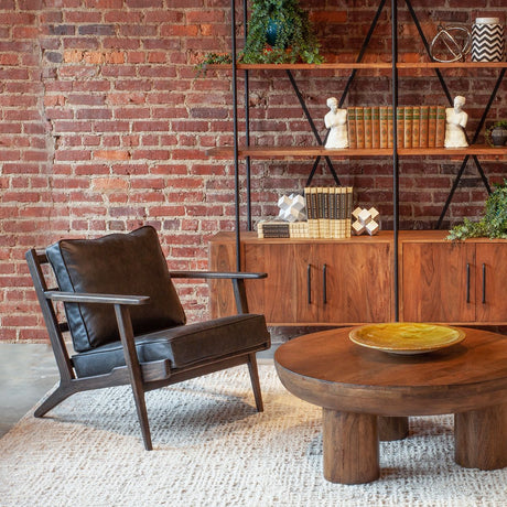 Verbania 75" Bookshelf in Pecan Brown Acacia Wood from Home Trends & Design - Luna Furniture