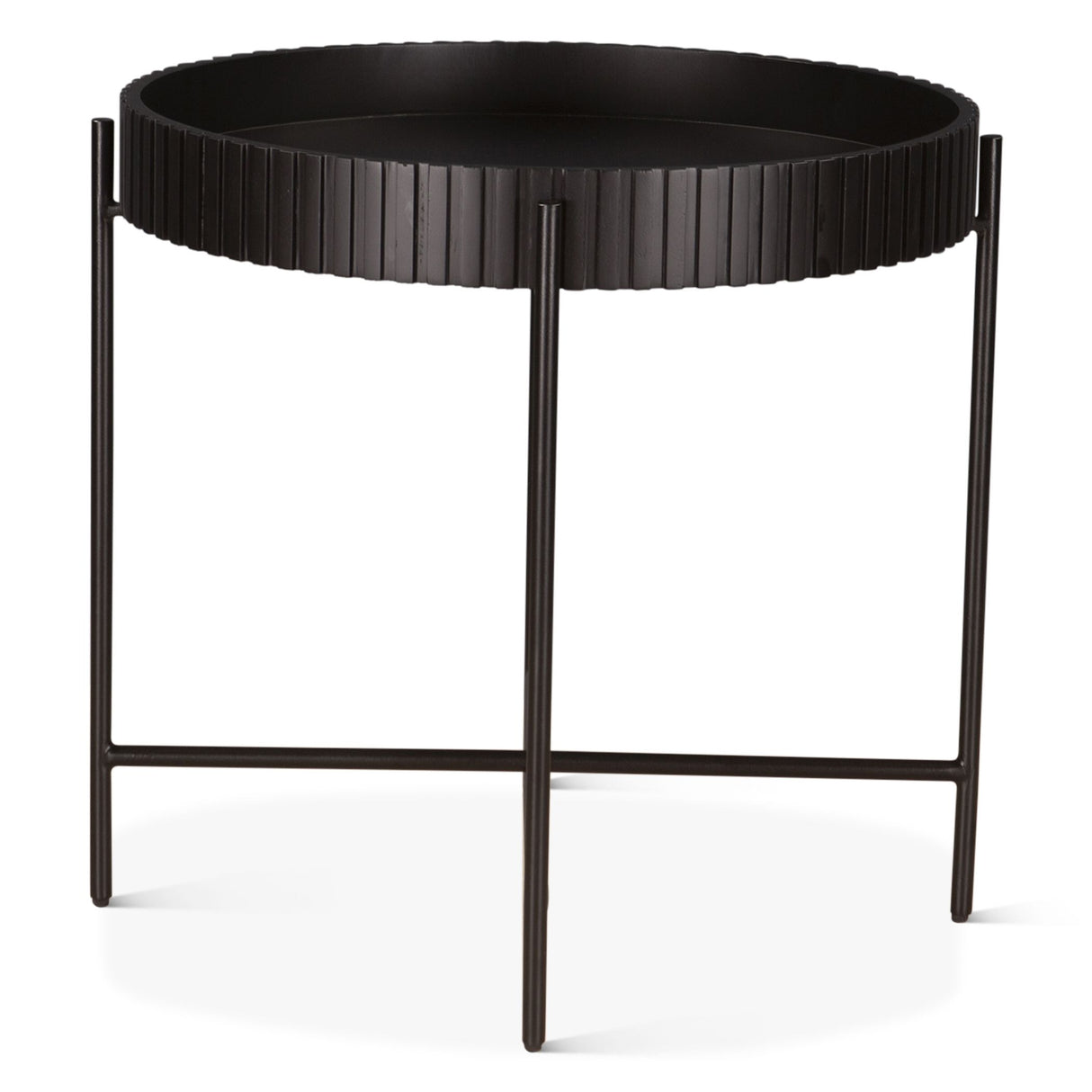 Verbania 29" Nesting Tray Tables in Matte Black from Home Trends & Design - Luna Furniture