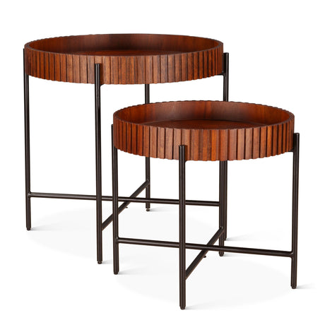 Verbania 29" Nesting Tray Tables in Pecan Brown from Home Trends & Design - Luna Furniture