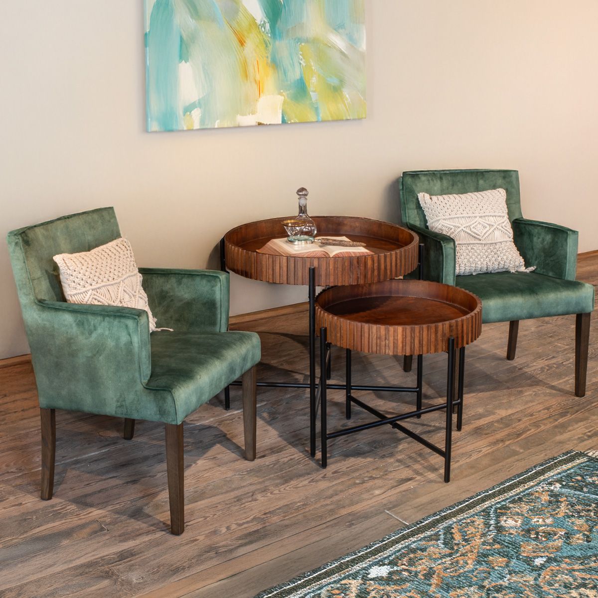 Verbania 29" Nesting Tray Tables in Pecan Brown from Home Trends & Design - Luna Furniture