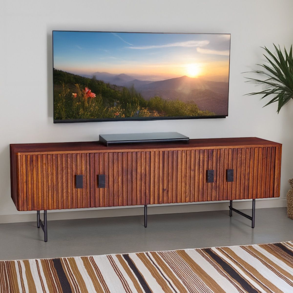 Verbania 67" Plasma Cabinet in Pecan Brown from Home Trends & Design - Luna Furniture