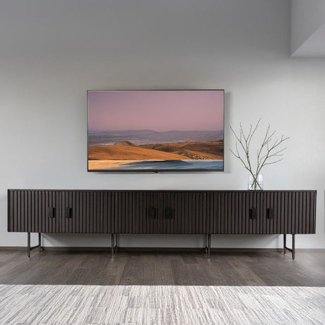 Verbania 98" Plasma Cabinet in Matte Black from Home Trends & Design - Luna Furniture