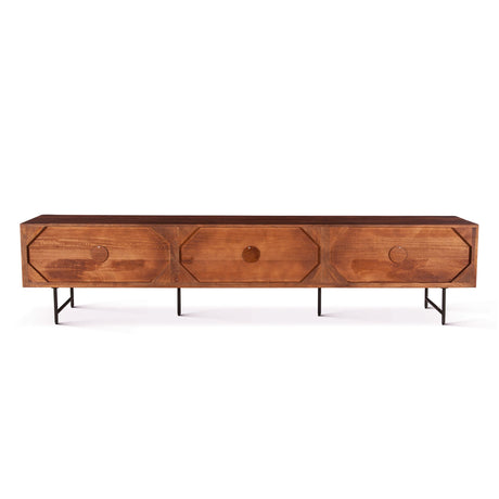 Verbania 98" Media Cabinet in Pecan Brown from Home Trends & Design - Luna Furniture