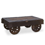 Vintage Industrial 48" Wheeled Coffee Table from Home Trends & Design - Luna Furniture