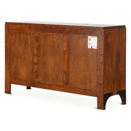 Vintage Industrial 58" Glass Cabinet in Dark Walnut from Home Trends & Design - Luna Furniture