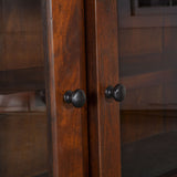 Vintage Industrial 58" Glass Cabinet in Dark Walnut from Home Trends & Design - Luna Furniture