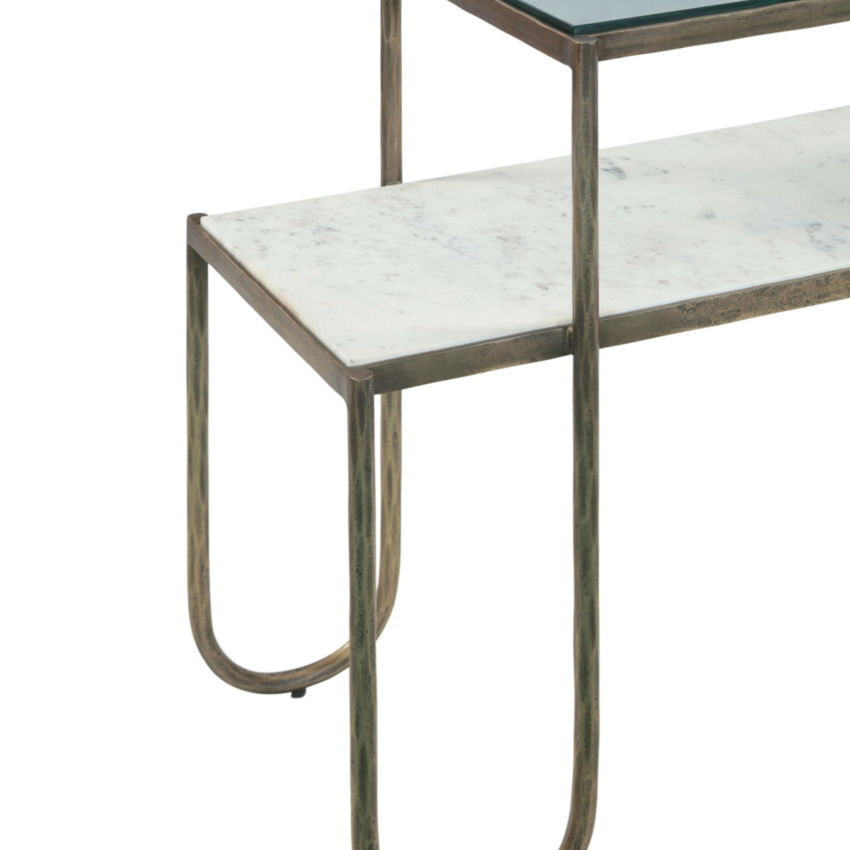 Venice 50" Nesting Console Table with Marble and Glass from Home Trends & Design - Luna Furniture