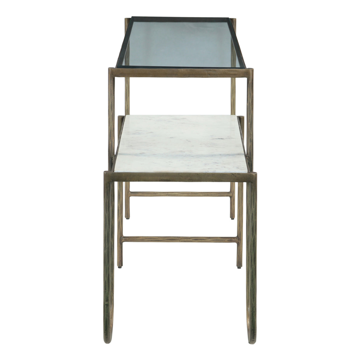 Venice 50" Nesting Console Table with Marble and Glass from Home Trends & Design - Luna Furniture