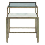 Venice 22" Nesting Side Table with Glass and Marble Top from Home Trends & Design - Luna Furniture