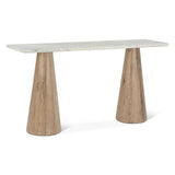 Vista 60" Console Table with White Travertine and Light Base from Home Trends & Design - Luna Furniture