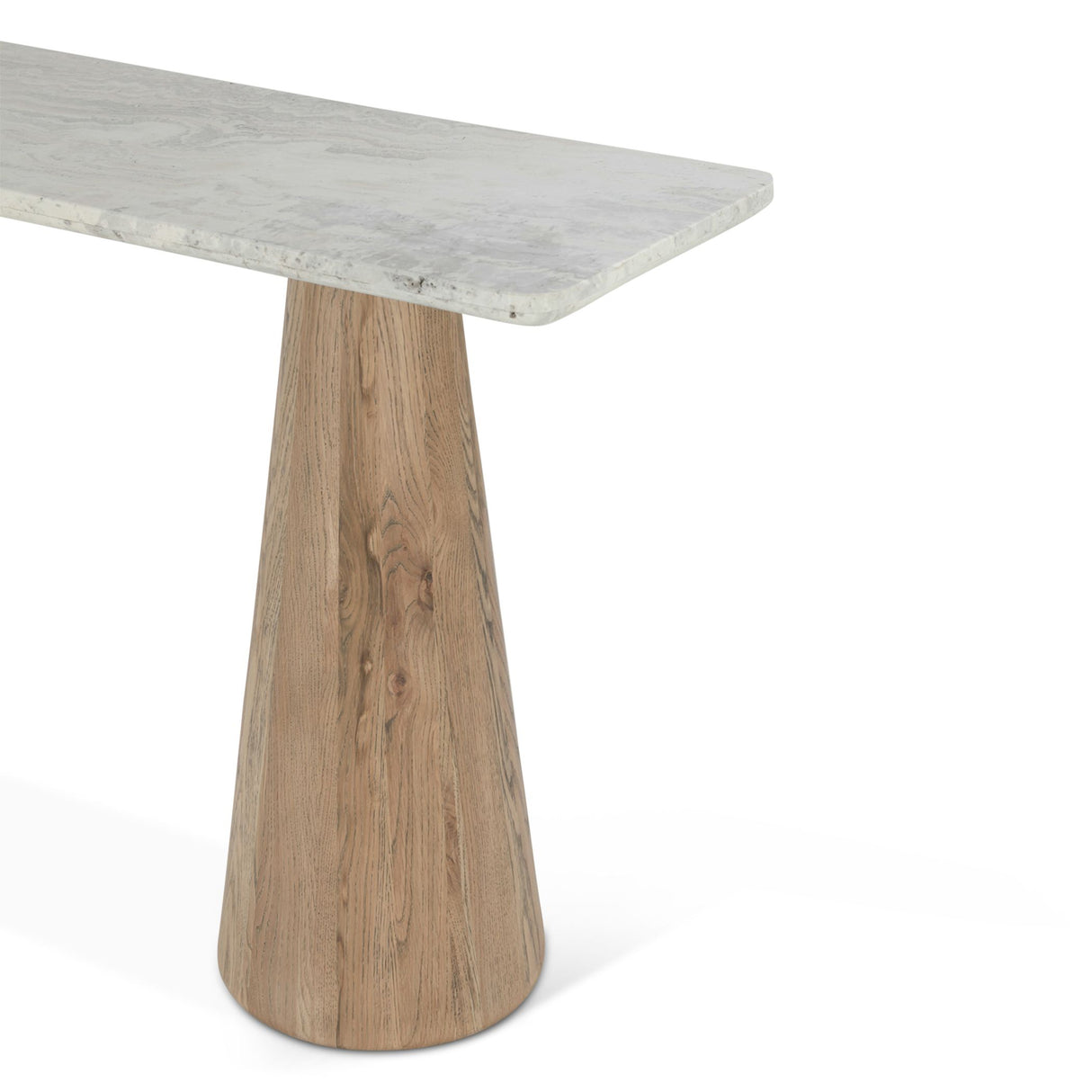 Vista 60" Console Table with White Travertine and Light Base from Home Trends & Design - Luna Furniture