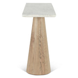 Vista 60" Console Table with White Travertine and Light Base from Home Trends & Design - Luna Furniture
