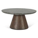 Vista 36" Coffee Table with Lava Marble and Dark Mango Base from Home Trends & Design - Luna Furniture
