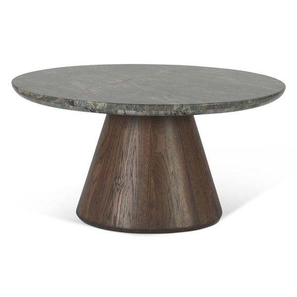 Vista 36" Coffee Table with Lava Marble and Dark Mango Base