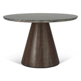 Vista 48" Round Dining Table with Lava Marble and Dark Oak Base from Home Trends & Design - Luna Furniture