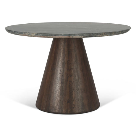 Vista 48" Round Dining Table with Lava Marble and Dark Oak Base from Home Trends & Design - Luna Furniture