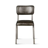 Wellington Bill 17" Dining Chair in Ebony Leather and Iron, Set of 2 from Home Trends & Design - Luna Furniture