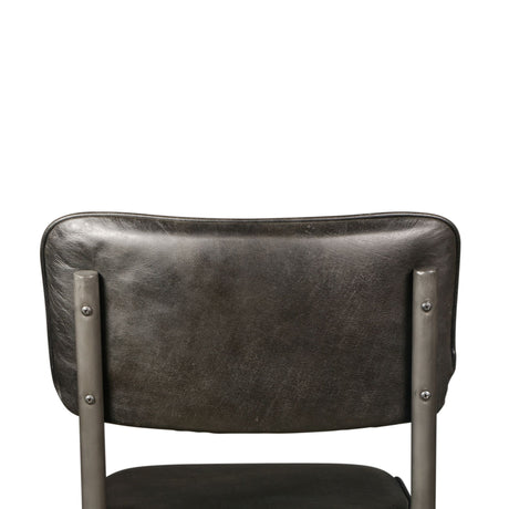 Wellington Bill 17" Dining Chair in Ebony Leather and Iron, Set of 2 from Home Trends & Design - Luna Furniture