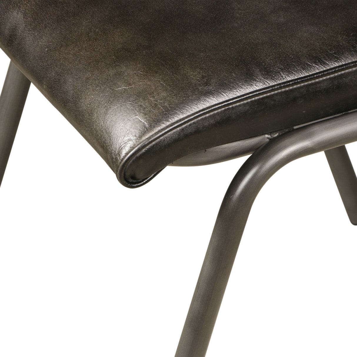 Wellington Bill 17" Dining Chair in Ebony Leather and Iron, Set of 2 from Home Trends & Design - Luna Furniture
