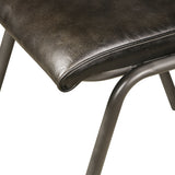 Wellington Bill 17" Dining Chair in Ebony Leather and Iron, Set of 2 from Home Trends & Design - Luna Furniture