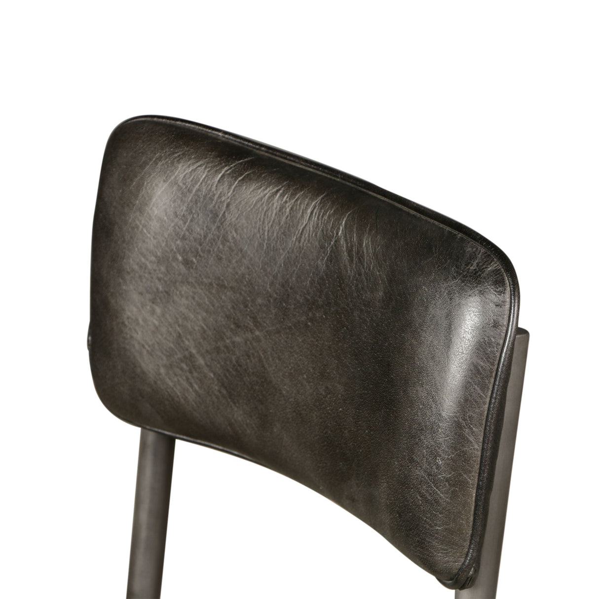 Wellington Bill 17" Dining Chair in Ebony Leather and Iron, Set of 2 from Home Trends & Design - Luna Furniture