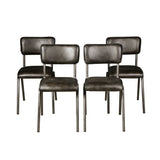 Wellington Bill 17" Dining Chair in Ebony Leather and Iron, Set of 2 from Home Trends & Design - Luna Furniture
