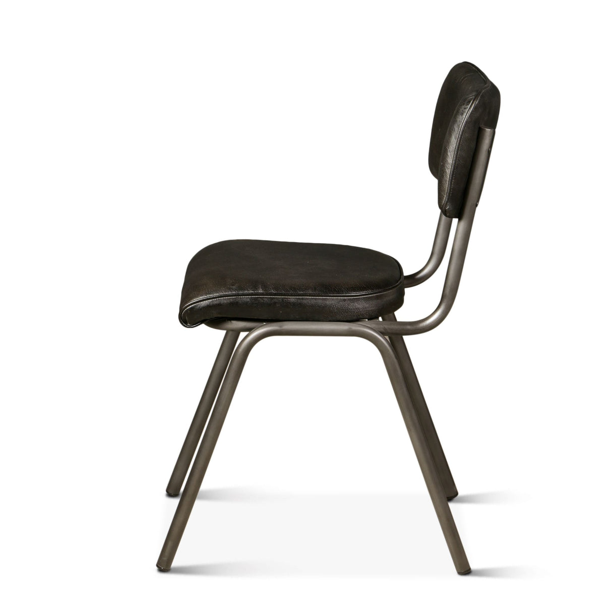 Wellington Bill 17" Dining Chair in Ebony Leather and Iron, Set of 2 from Home Trends & Design - Luna Furniture