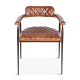 Wellington 23" Dining Armchair in Diamond Leather and Iron from Home Trends & Design - Luna Furniture