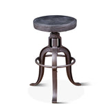 Wellington 13" Adjustable Stool in Black Top Grain Leather from Home Trends & Design - Luna Furniture