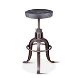 Wellington 13" Adjustable Stool in Black Top Grain Leather from Home Trends & Design - Luna Furniture