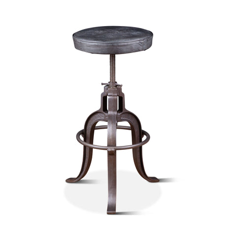 Wellington 13" Adjustable Stool in Black Top Grain Leather from Home Trends & Design - Luna Furniture
