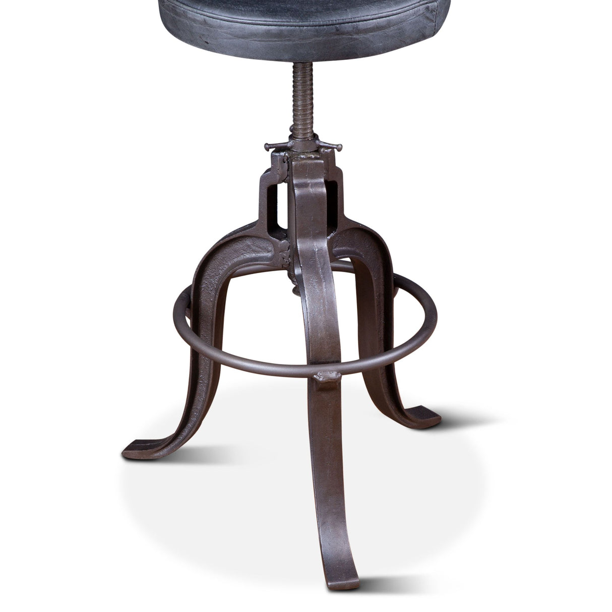 Wellington 13" Adjustable Stool in Black Top Grain Leather from Home Trends & Design - Luna Furniture