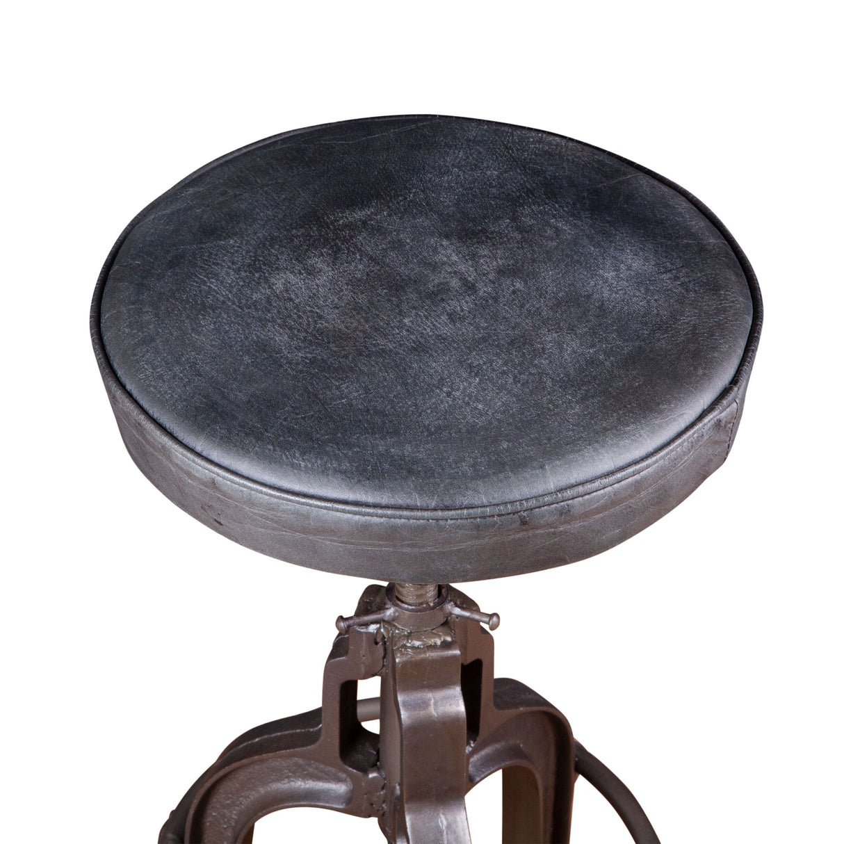 Wellington 13" Adjustable Stool in Black Top Grain Leather from Home Trends & Design - Luna Furniture