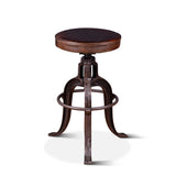 Wellington 13" Adjustable Stool in Brown Top Grain Leather from Home Trends & Design - Luna Furniture