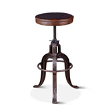 Wellington 13" Adjustable Stool in Brown Top Grain Leather from Home Trends & Design - Luna Furniture