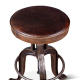 Wellington 13" Adjustable Stool in Brown Top Grain Leather from Home Trends & Design - Luna Furniture