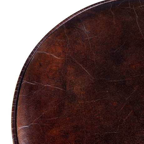 Wellington 13" Adjustable Stool in Brown Top Grain Leather from Home Trends & Design - Luna Furniture