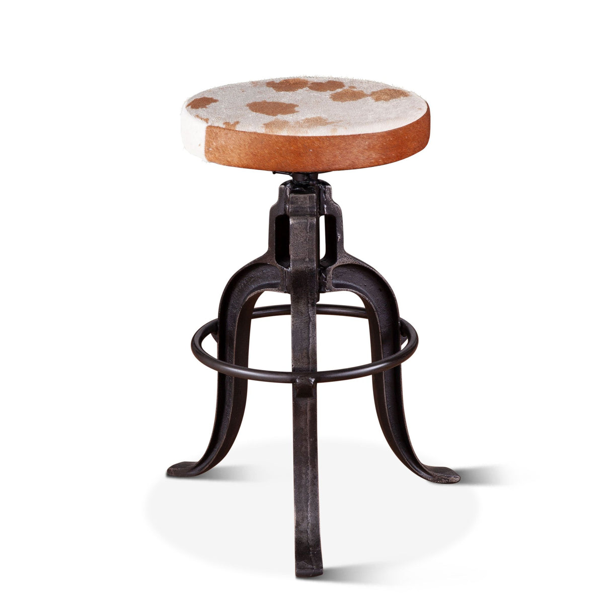Wellington 13" Adjustable Stool in Brown Hair on Hide from Home Trends & Design - Luna Furniture